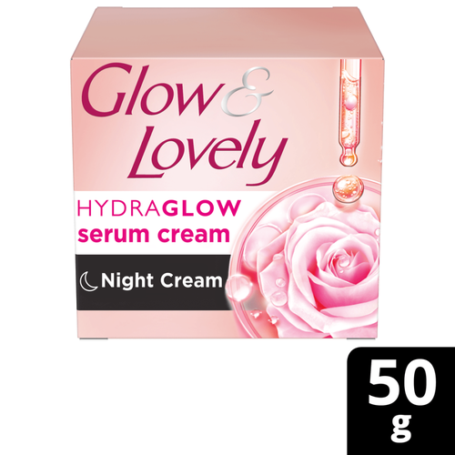 جلو آند لفلي (Glow & Lovely) كريم الليل المرطب بالسيروم وفيتامين سي - 50 جم