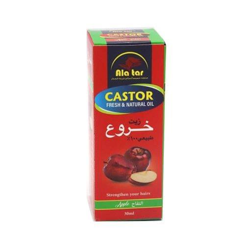 العطار زيت خروع طبيعي 100% بنكهة التفاح للشعر والبشرة - 30 مل