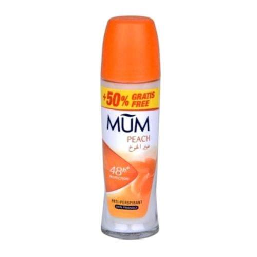 مام (Mum) مزيل عرق رول أون بعبير الخوخ (Peach) حماية وانتعاش يدوم 48 ساعة