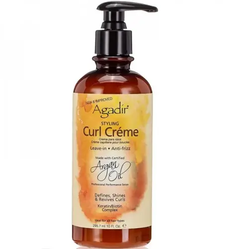 أغادير كريم تصفيف وتجعيد الشعر (Curl Cream) بزيت الأرجان لترطيب وتحديد الكيرلي وإزالة النفشة - 295 مل