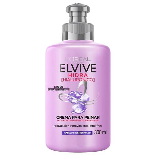 لوريال باريس كريم إلفيف هيالورون بلامب المرطب للشعر الجاف والمتقصف يمنح الشعر انسيابية ونعومة فائقة دون إثقاله - 300 مل
