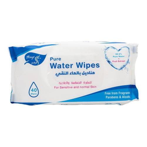 العرايس مناديل مبللة بالماء النقي للبشرة الحساسة والأطفال (Water Wipes) - 40 منديل