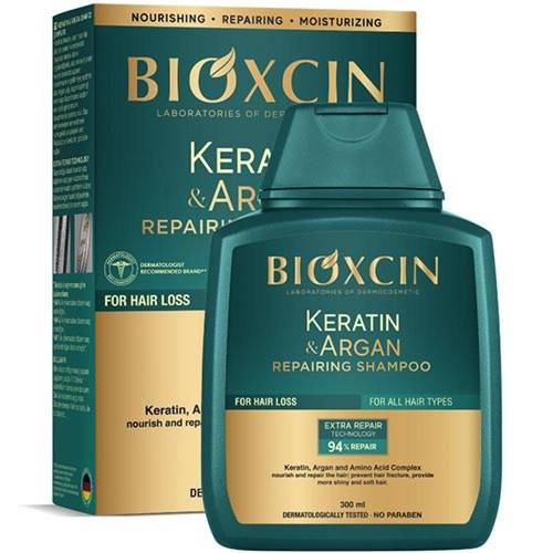 بيوكسين (Bioxcin) شامبو ترميم وإصلاح الشعر بالكيراتين والأرغان - 300 مل