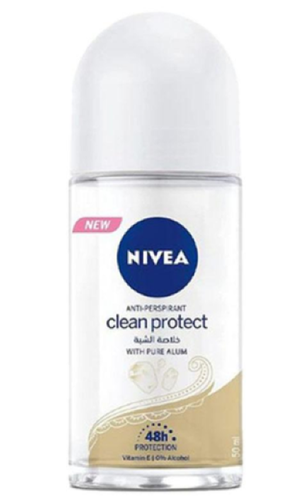 نيفيا مزيل عرق رول أون كلين بروتكت (Clean Protect) بخلاصة الشبة الطبيعية - 50 مل