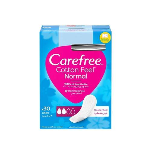 كير فري فوط يومية قطنية (Cotton Feel) عادية ناعمة ومريحة - 30 فوطة