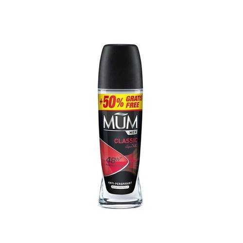 موم (Mum) مزيل عرق رول أون كلاسيك (Classic) للرجال بتركيبة لطيفة وحماية 48 ساعة - 75 مل