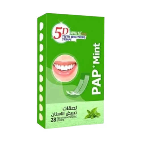 فايف دي وايت بلس (5D White Plus) لصقات تبييض الأسنان بالنعناع الفعالة - 28 لصقة