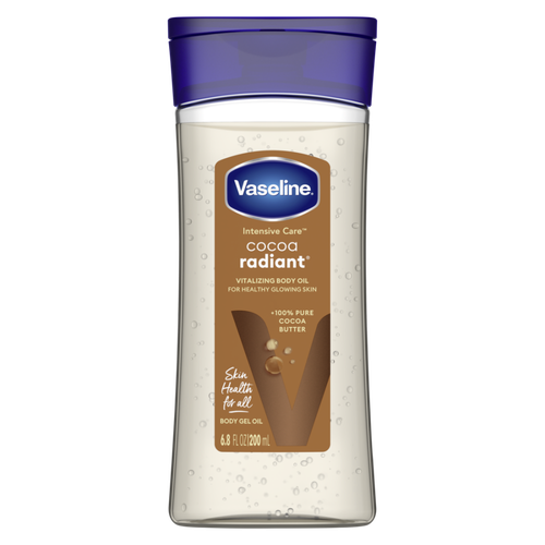 فازلين جل زيت للجسم بالكاكاو (Cocoa Radiant) لمنح البشرة نضارة ولمعاناً وترطيباً عميقاً - 200 مل