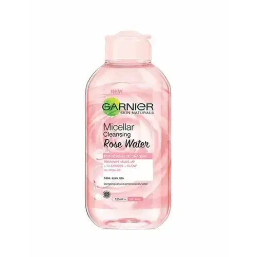 غارنييه (Garnier) ماء ميسيلار منظف ومزيل للمكياج بماء الورد للبشرة العادية والجافة - 125 مل