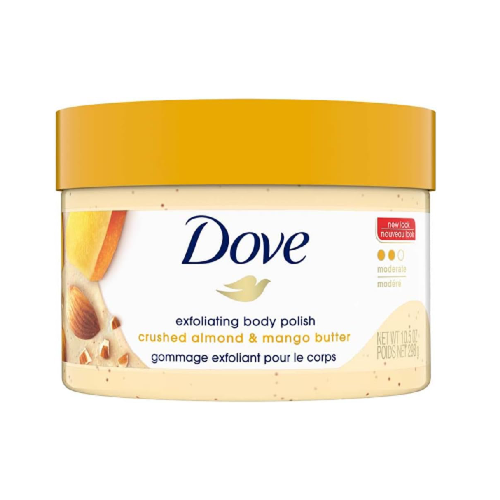 دوف (Dove) مقشر وصنفرة الجسم باللوز المطحون وزبدة المانجو لتغذية وترطيب البشرة - 298 جم
