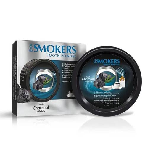 إيفا سموكرز (Eva Smokers) بودرة تنظيف الأسنان بالفحم لإزالة تصبغات التدخين - 40 جم