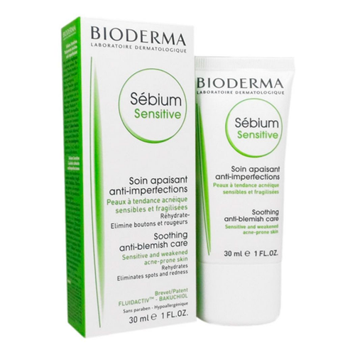 بيوديرما سيبيوم (Sebium Sensitive) كريم مرطب للبشرة المعرضة لحب الشباب - 30 مل