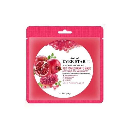 إيفر ستار (Ever Star) قناع الوجه الورقي بخلاصة الرمان لمكافحة الأكسدة والنضارة