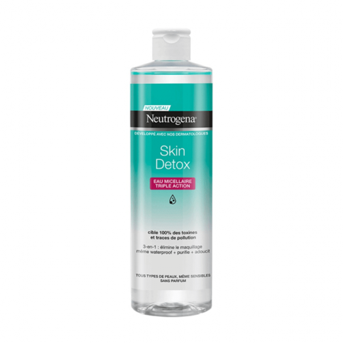 نيوتروجينا سكين ديتوكس (Skin Detox) ماء ميسيلار 3 في 1 لتنظيف الوجه والمكياج - 400 مل