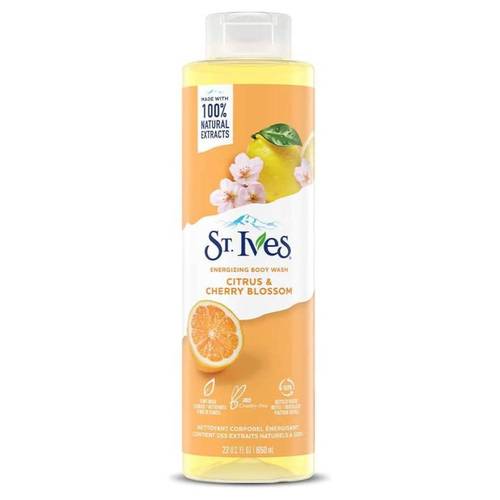 سانت إيفز (St. Ives) غسول جسم منعش بخلاصة الحمضيات وزهرة الكرز لنظافة وحيوية - 650 مل