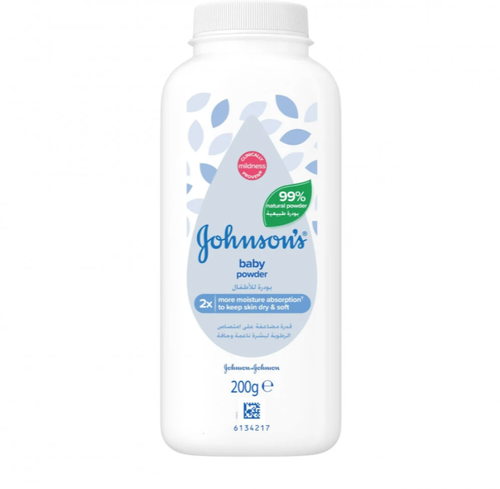 جونسون بودرة أطفال (Baby Powder) لبشرة ناعمة وجافة وخالية من التسلخات - 200 جم