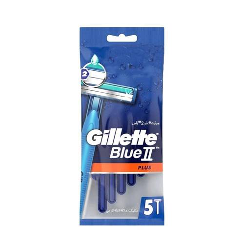 جيليت بلو 2 بلس (Blue II Plus) حزمة شفرات حلاقة للاستخدام مرة واحدة (5 حبات)