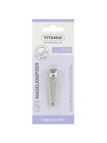 تيتانيا قصافة أظافر (Nail Clipper) صغيرة مطلية بالكروم مع مبرد مدمج