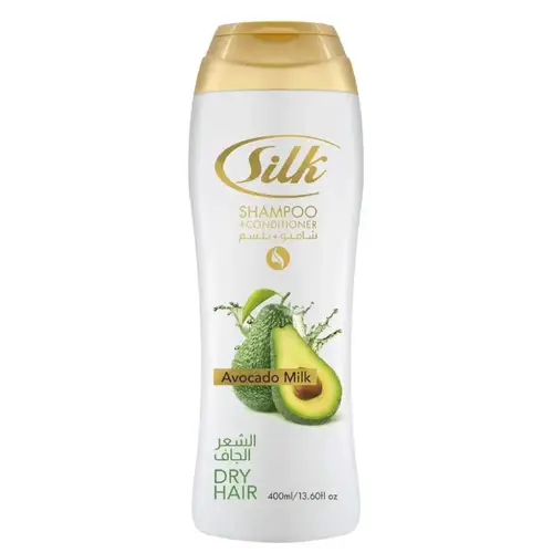 سيلك (Silk) شامبو وبلسم 2 في 1 برائحة الأفوكادو للشعر الجاف - 400 مل