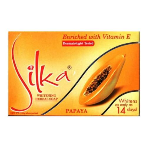 سيلكا (Silka) صابونة البابايا بالأعشاب الطبيعية لتفتيح وتبييض البشرة وتنظيفها بعمق - 135 جم