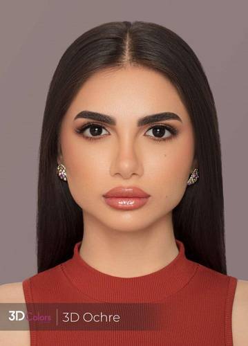 عدسات 3D كلرز (3D Colors) ملونة شهرية لون أوكر (Ochre) عسلي مخضر فريد