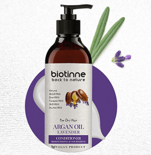 بيوتين (Biotin) بلسم للشعر بـزيت الأركان لتقوية وتنعيم الشعر الضعيف