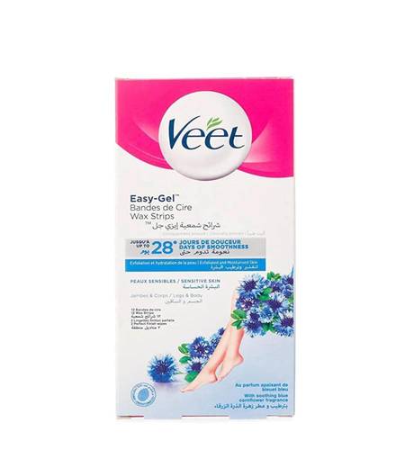 فيت (Veet) شرائح شمعية (Easy-Gel) لإزالة الشعر بفعالية للبشرة الحساسة