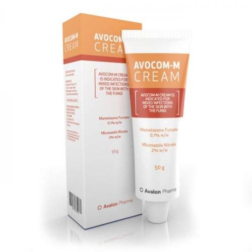 أفوكوم إم (Avocom-M) كريم لعلاج الالتهابات الجلدية والحكة والعدوى الفطرية - 50 جم
