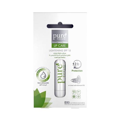 بيور بيوتي (Pure Beauty) مرطب ومفتح للشفاه مع واقي شمس SPF15