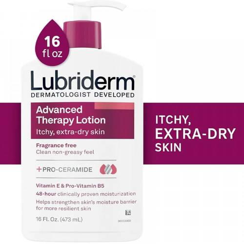 لوبريديرم (Lubriderm) لوشن الترطيب المتقدم (Advanced Therapy) خالي من العطور للبشرة - 473 مل