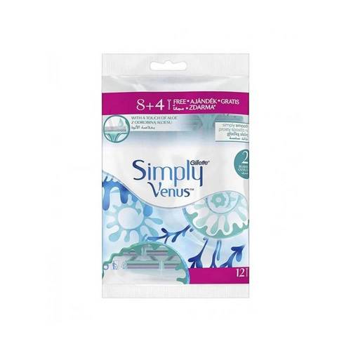 جيليت سيمبلي فينوس (Simply Venus) ماكينات حلاقة نسائية (أكياس زرقاء) عرض 8+4