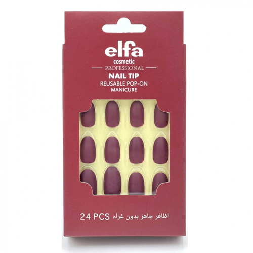 إيلفا (Elfa) أظافر صناعية جاهزة لون عنابي (زورا) جذابة