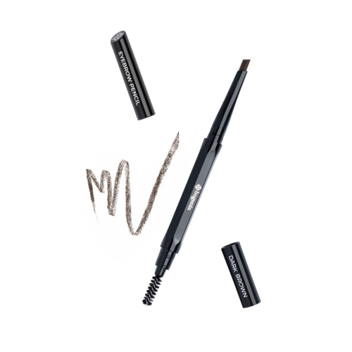 بوغينيا قلم الحواجب الخشبي كلاسيكي درجة دارك براون (Dark-Brown) بني غامق وثابت BG503.004