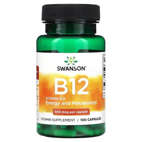 سوانسون (Swanson) فيتامين B12 (سيانوكوبالامين) لدعم الطاقة والجهاز العصبي