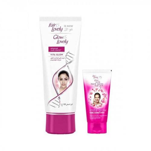 فير آند لفلي (Fair & Lovely) كريم تفتيح الوجه بالفيتامينات (عرض خاص مع غسول) - 100 مل