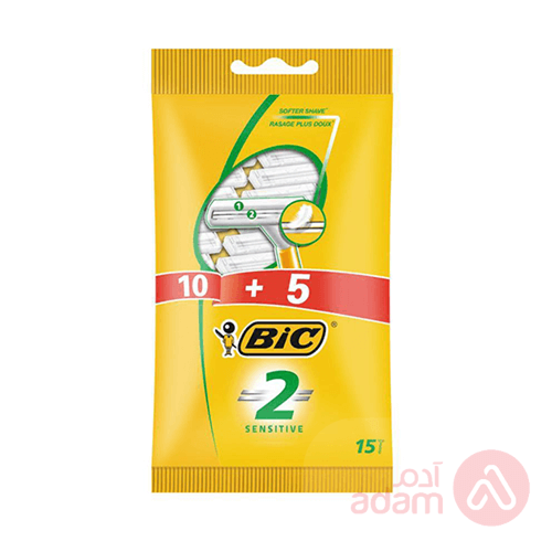 بيك (Bic) شفرات حلاقة نسائية مزدوجة مخصصة للبشرة الحساسة عرض (10+5 حبات)
