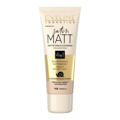 إيفلين (Eveline) كريم أساس ساتان مات (Satin Matt) 4 في 1 خافي عيوب ومضاد للتلوث