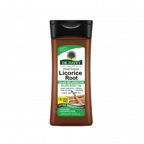 دكتور ديفي (Dr. Davey) زيت الجسم والوجه بخلاصة جذر عرق السوس لتفتيح وتوحيد اللون - 200 مل