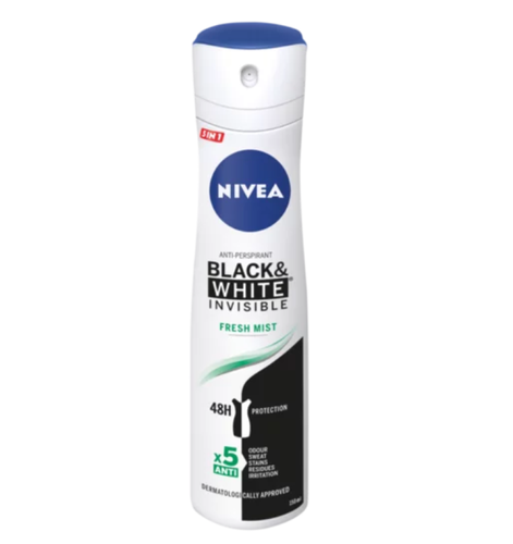 نيفيا (Nivea) بخاخ مزيل عرق بلاك آند وايت (Invisible) غير مرئي للملابس - 150 مل
