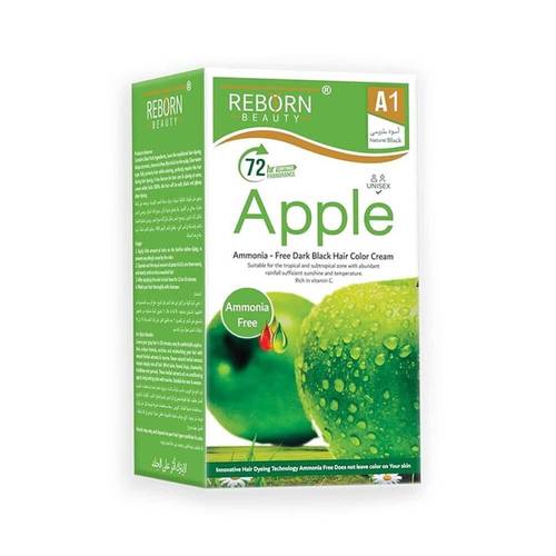 ريبورن بيوتي (Reborn) طقم صبغة شعر أسود طبيعي (كريم 500 مل + مطور 500 مل)