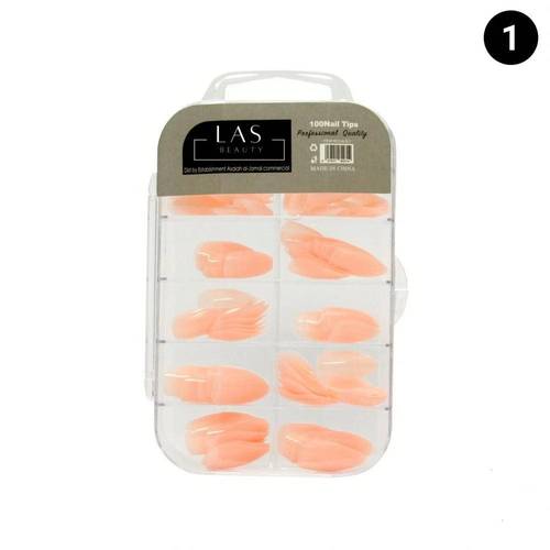 لاس بيوتي (Las Beauty) أظافر صناعية للتركيب والتزيين (عبوة 100 حبة) رقم 1-3