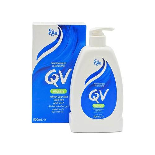 كيوفي غسول منظف لطيف للجسم والوجه خالي من الصابون للبشرة الحساسة - 500 مل