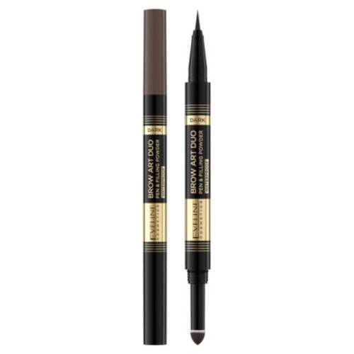 إيفلين (Eveline) قلم وبودرة حواجب برو آرت ديو (Brow Art Duo) 2 في 1 داكن