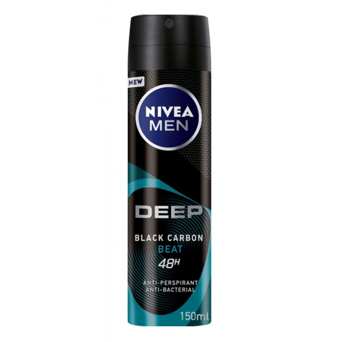 نيفيا مزيل عرق بخاخ ديب بلاك كربون (Deep Black Carbon) حماية فائقة - 150 مل