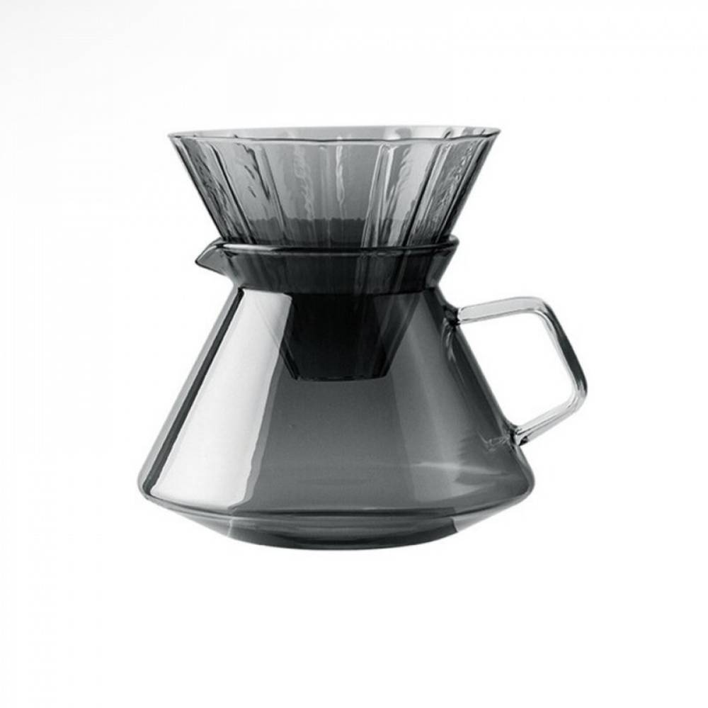 طقم تقطير V60 اسود شفاف بتصميم عصري