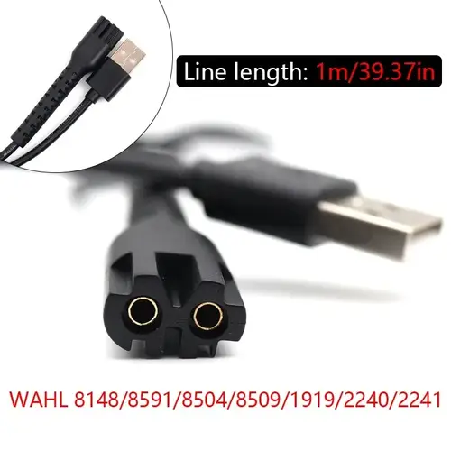 USB كابل شحن ل WAHL مقص الشعر 8148/8591/8504/1919 الشعر دفع شاحن محول الطاقة مقص الشعر الملحقات