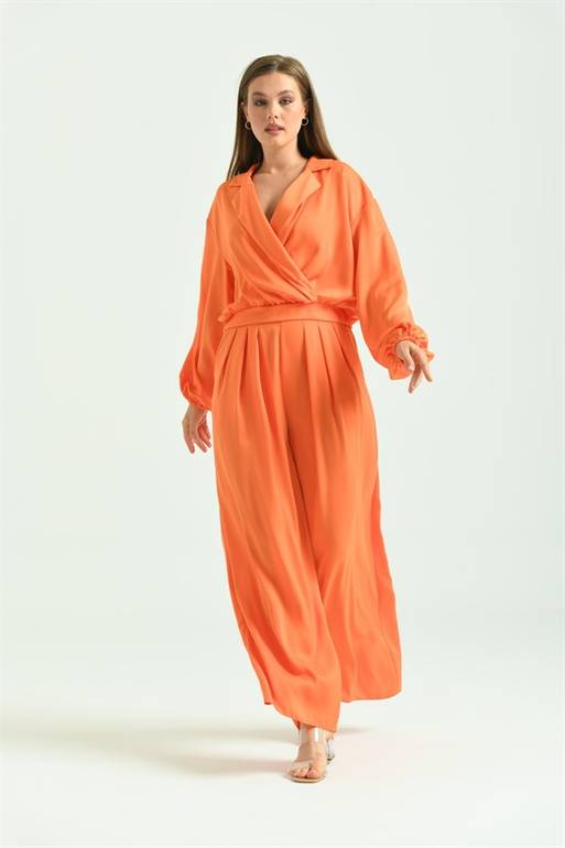 طقم ملابس برتقالي نسائي - 2 قطعة