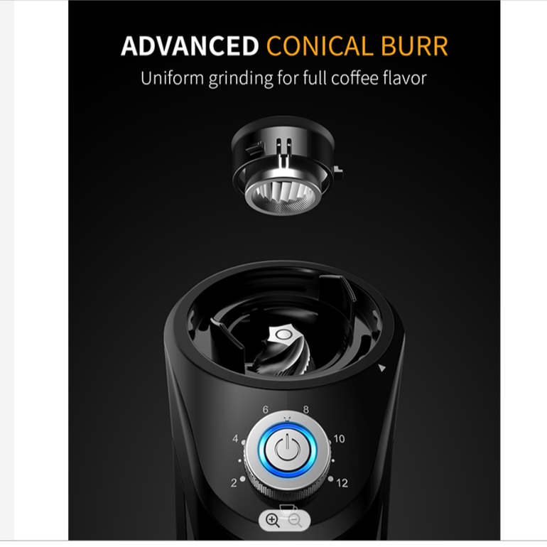 High Quality Grinding Setting 2-12 Cups Burr Conical Electric Coffee Grinder Coffee Equipment