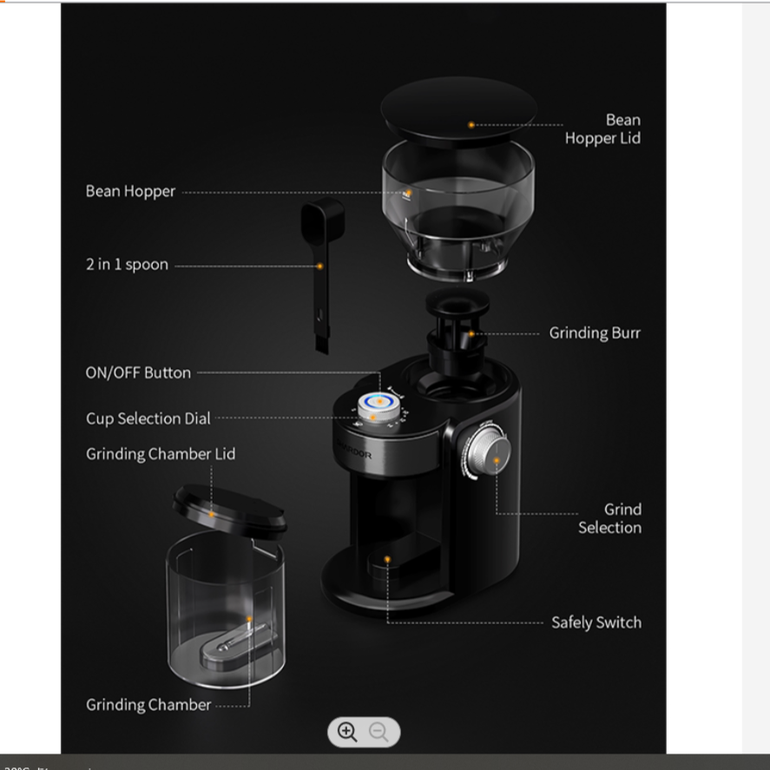 XEOLEO Electric Coffee grinder 78mm Ghost teeth Burr Coffee milling machine with filtering Coffee mill Powder machine 10 steps