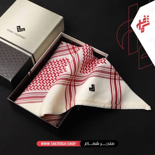 شماغ فالنتينو شتوي أحمر بيج SVOM4